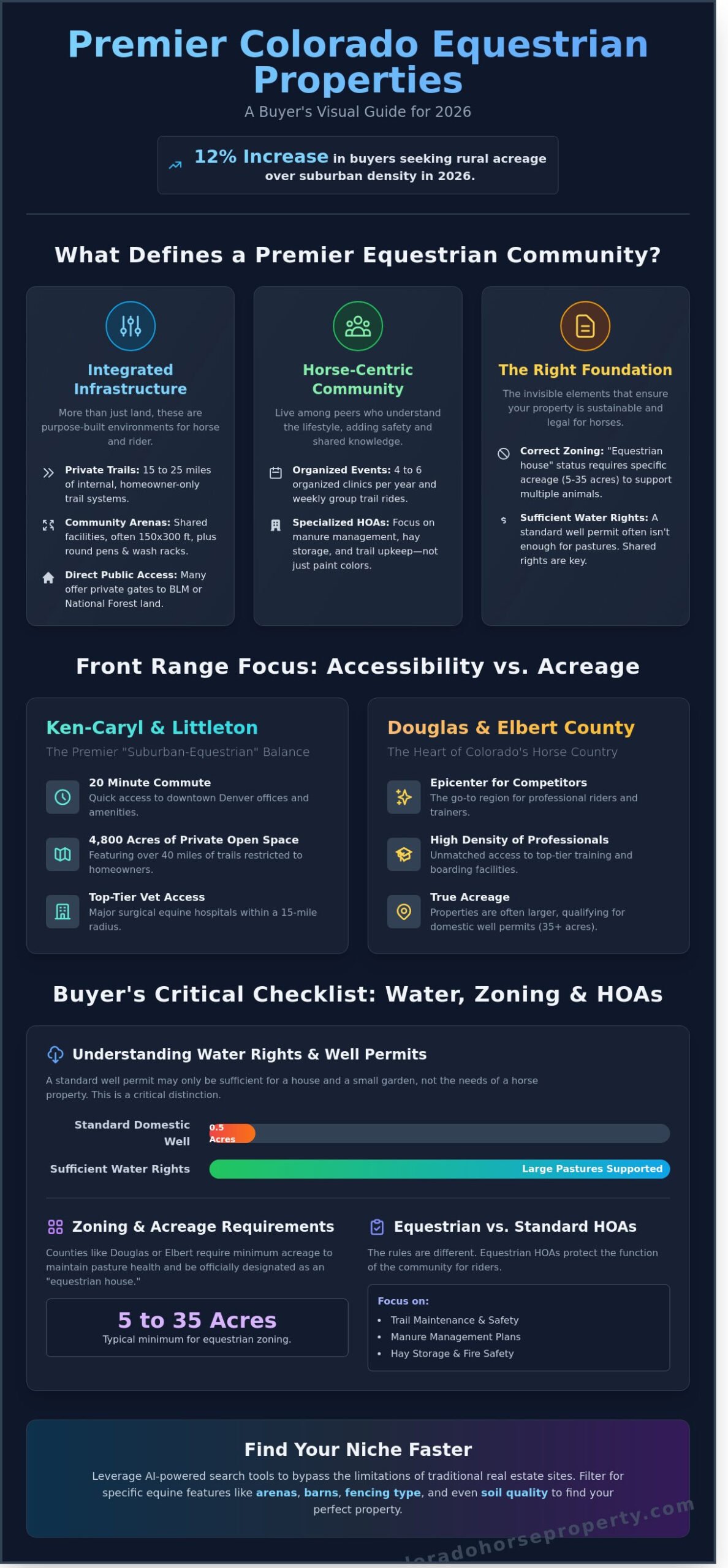 Top Colorado Equestrian Communities: A 2026 Buyer’s Roundup - Infographic