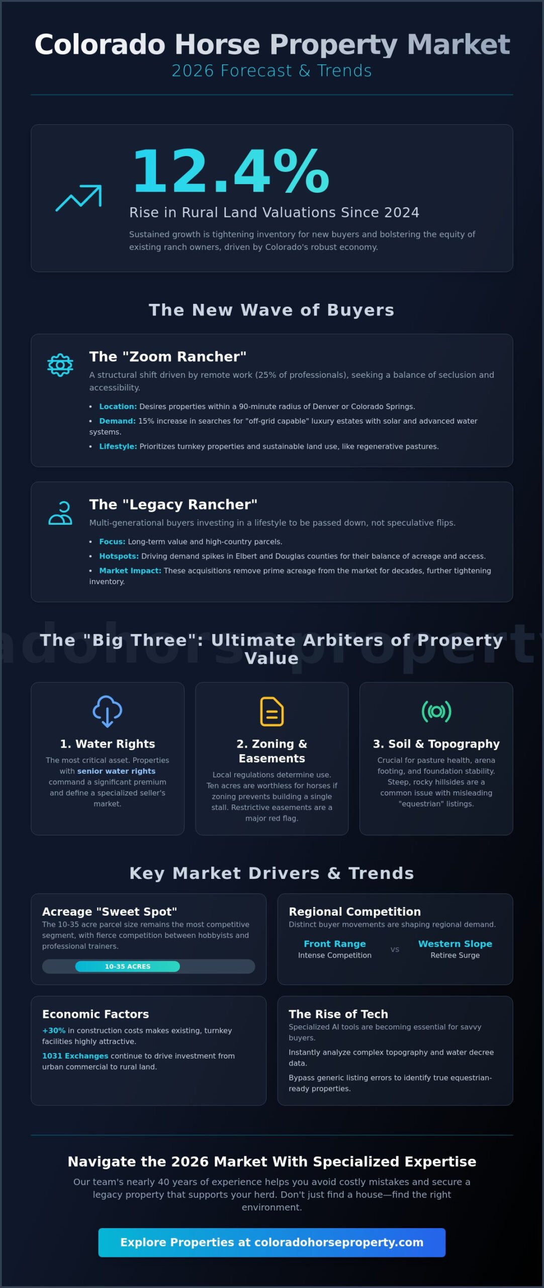 Colorado Horse Property Market Trends 2026: The Equestrian Real Estate Forecast - Infographic