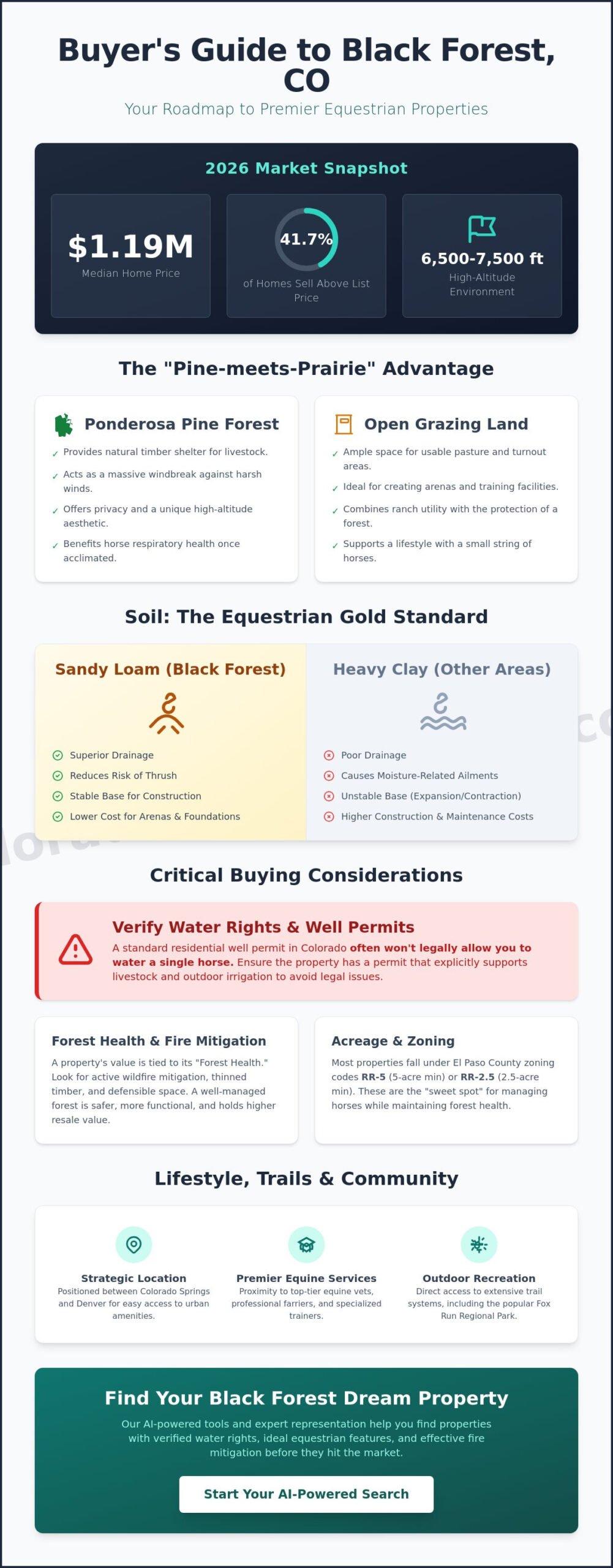 Black Forest CO Horse Property for Sale: The 2026 Equestrian Buyer’s Guide - Infographic