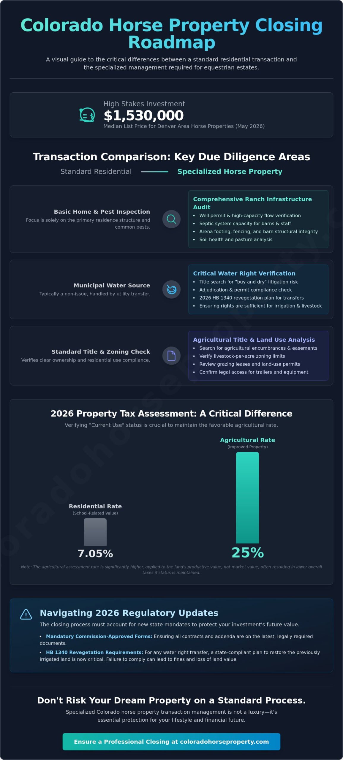 Colorado Horse Property Transaction Management: A 2026 Guide to Seamless Closings - Infographic