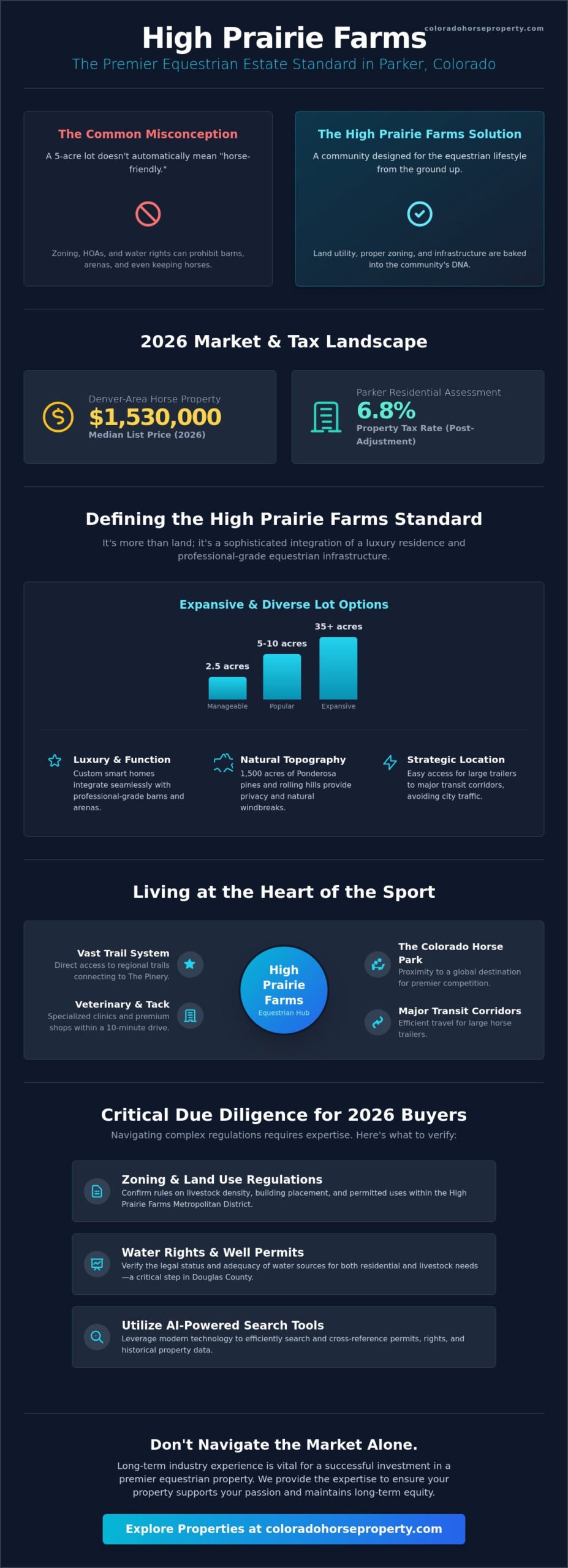 High Prairie Farms Equestrian Estates: The 2026 Guide to Parker’s Premier Horse Properties - Infographic