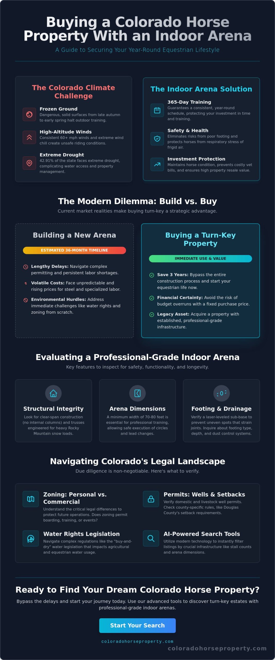 Horse Property with Indoor Arena for Sale Colorado: 2026 Buyer Guide - Infographic