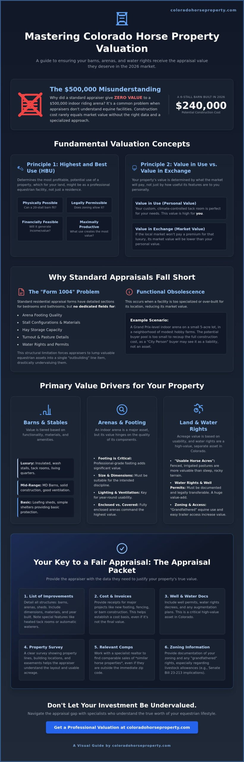 How to Value Equestrian Facilities for Appraisal: The 2026 Guide - Infographic