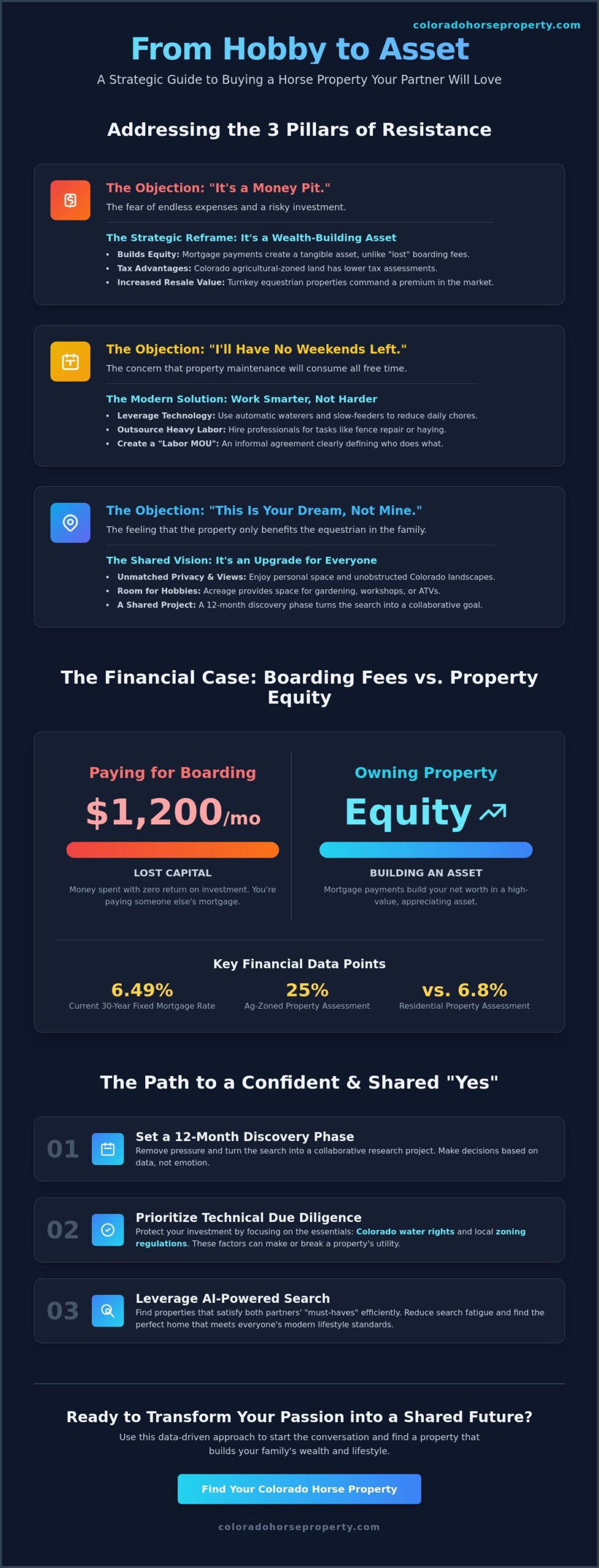 Convincing Your Spouse to Buy a Horse Property: A Practical 2026 Guide - Infographic