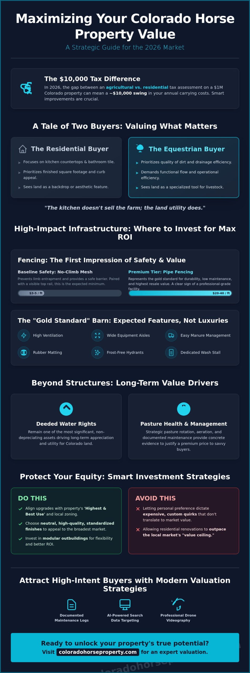 How to Improve Horse Property Value: A Strategic Guide for Colorado Owners in 2026 - Infographic